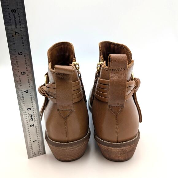 Softwalk Reade Fringe Detail Ankle Boots Women's Cognac Size US8M EU39 - Picture 5 of 13